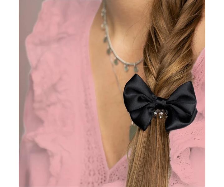 Spirálová gumička s mašlí Invisibobble Bowtique True Black - černá