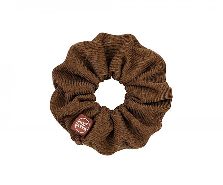 Ozdobná spirálová gumička Invisibobble Sprunchie Original Woke Up Like This - hnědá
