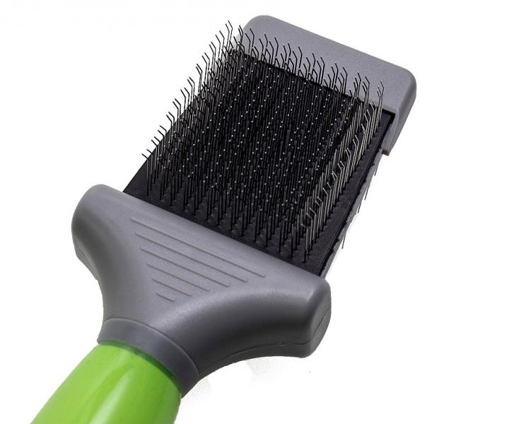 Oboustranný plochý kartáč na zvířecí srst Moser Animal Line Slicker Brush - flexibilní