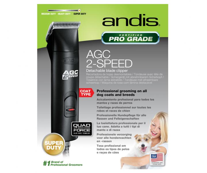 Profesionální strojek na zvířecí srst Andis AGC® 2 Speed  - 2 rychlosti, modrý