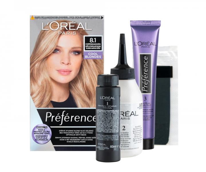 Permanentní barva Loréal Préférence 8.1 světlá popelavá blond