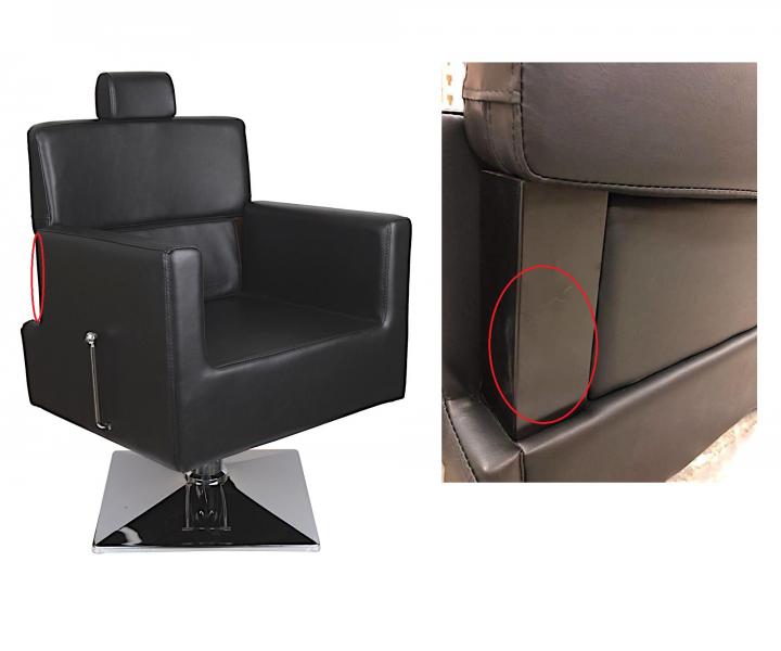 Kadeřnické barber křeslo Detail Larry - černé (68) - II. jakost - oděrky dřeva
