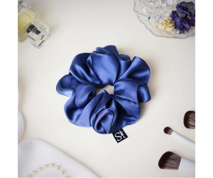 Ozdobn� �ifonov� gumi�ka do vlas� Sister Young Scrunchie Lilu Steel Blue - ocelov� modr�