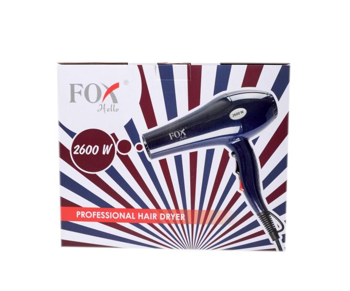 Profesionální fén na vlasy Fox Hello s ionizací - 2600 W, modrý