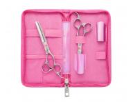 Sada kadeřnických nůžek 5,75" a efilačních nůžek 6,35" Olivia Garden SilkCut ThinkPink - rozbalené