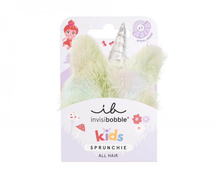 Dětská ozdobná spirálová gumička Invisibobble Kids Sprunchie Unicorn - žlutá