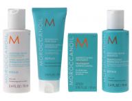 Cestovní balíček pro regeneraci vlasů Moroccanoil Repair Takes Flight + zdarma semišová tastička
