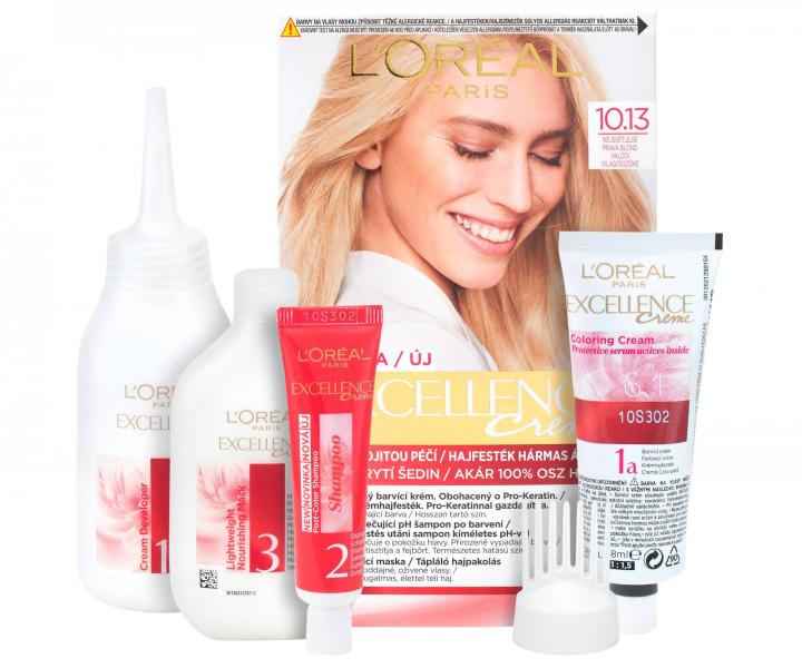 Permanentní barva Loréal Excellence 10.13 nejsvětlejší pravá blond