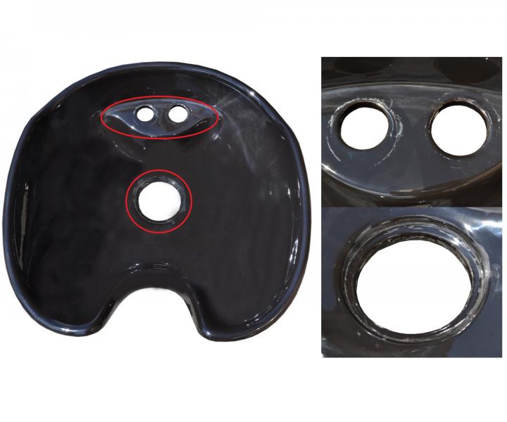 Umyvadlo pro myc� box Detail - keramick�, �ern� - II. jakost, silikon na umyvadle