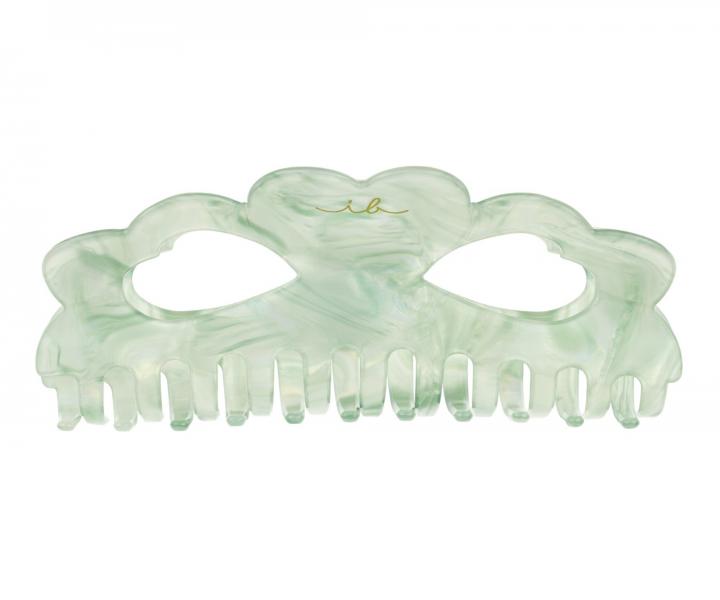 Velký skřipec do vlasů Invisibobble Clipstar L Oasis Matcha Reset - světle zelený s jantarovým designem