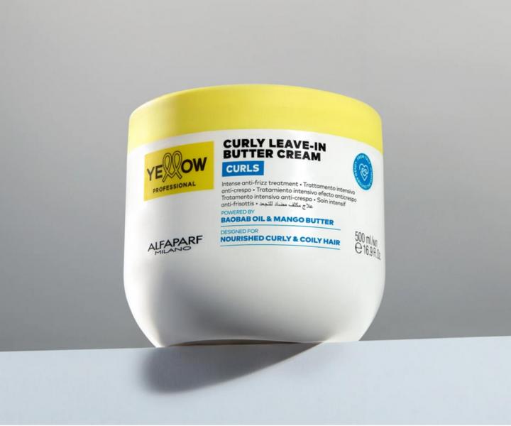 Bezoplachov� m�slov� kr�m pro vlnit�, kudrnat� a afro vlasy Yellow Professional Curls Curly Leave-In Butter Cream - 500 ml