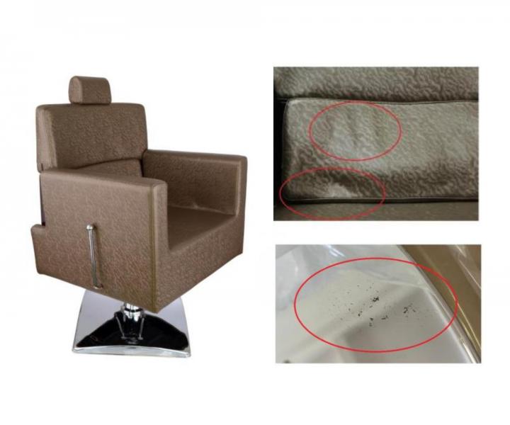 Kade�nick� barber k�eslo Detail Larry - zlatohn�d� (75) - II. jakost, prom��kl� op�radlo, rezav� podstavec