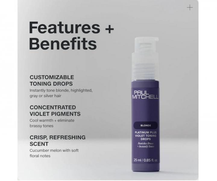 Tnujc kapky pro neutralizaci lutch tn Paul Mitchell Blonde Platinum Plus Violet Toning Drops - 25 ml