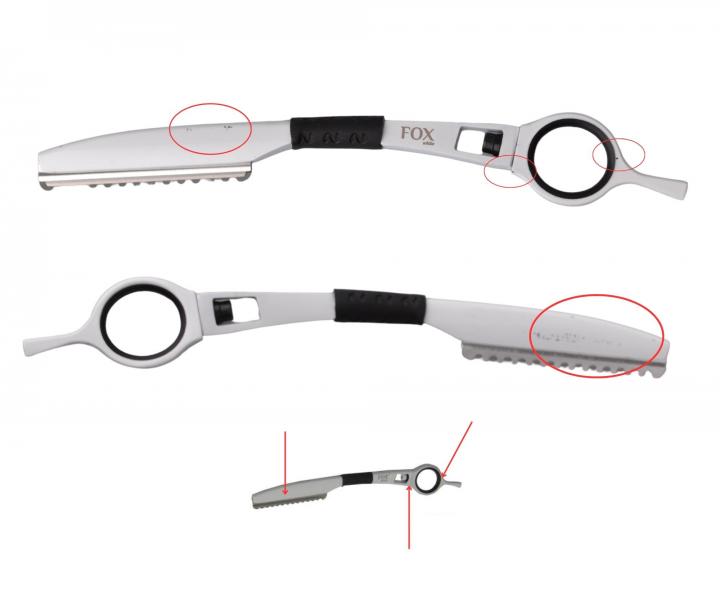 Sada kade�nick�ch n��ek Fox Color White 5,5" + b�itva - b�l� - II. jakost, vada laku na b�itv�