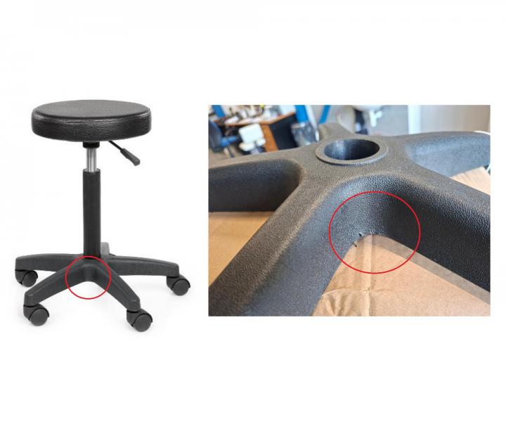 Taburet na kole�k�ch Original Best Buy Rivoli - �ern� - II. jakost, po�kr�ban� podstavec