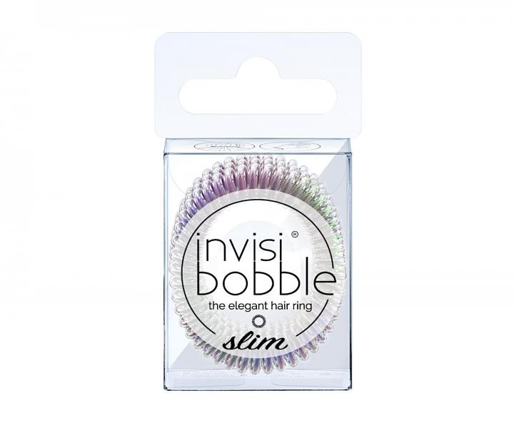 Tenká spirálová gumička do vlasů Invisibobble Slim Vanity Fairy - duhová, 3 ks