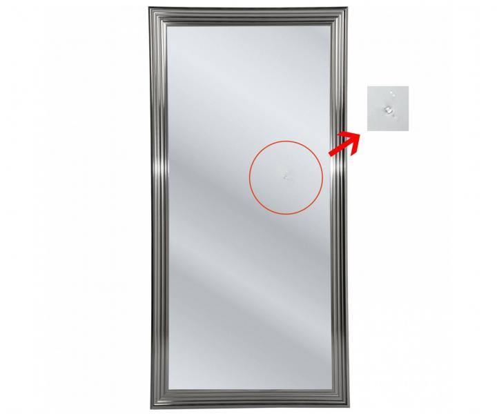 Kadeřnické zrcadlo Kare Frame Silver - stříbrné, 180 x 90 cm - II.jakost, vada na zrcadle