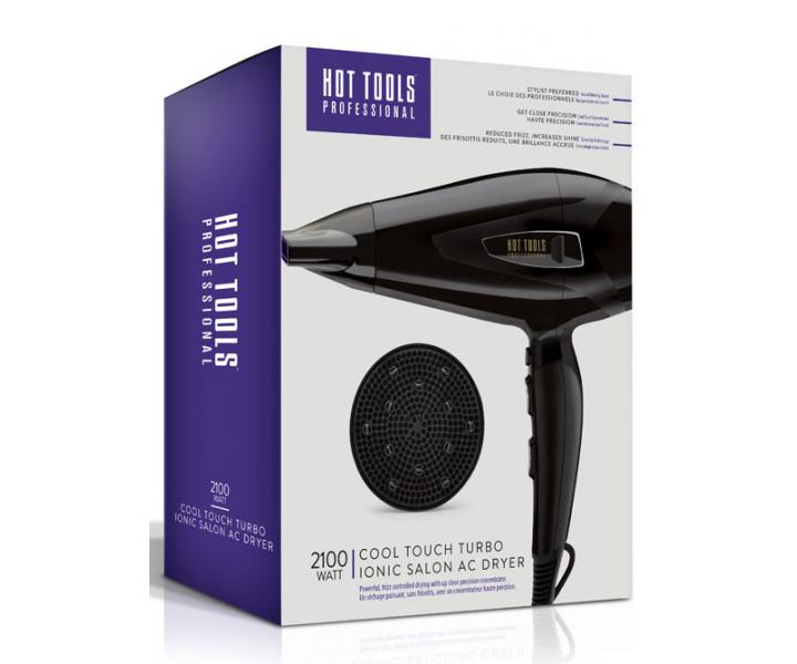 Fén na vlasy Hot Tools Cool Touch Turbo Ionic - 2100 W, černý