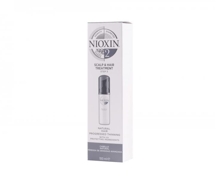 Bezoplachová péče pro silně řídnoucí přírodní vlasy Nioxin System 2 Scalp & Hair Treatment - 100 ml