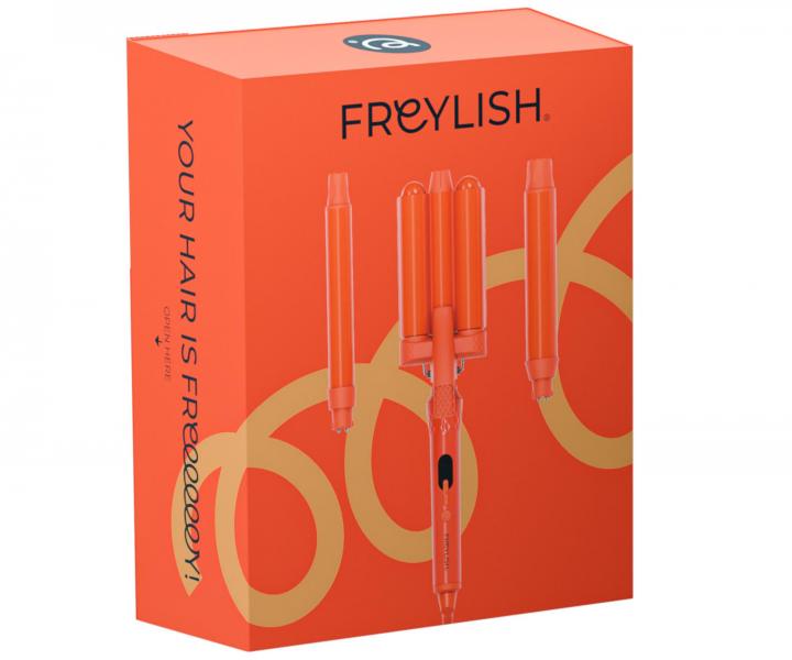 Multifunkční trojkulma pro různé styly Freylish Hair Curler Pro - 25 mm a 32 mm, oranžová