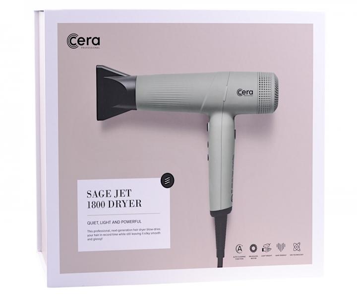 Profesionln fn na vlasy Cera Sage Jet 1800 - 1800 W, svtle zelen