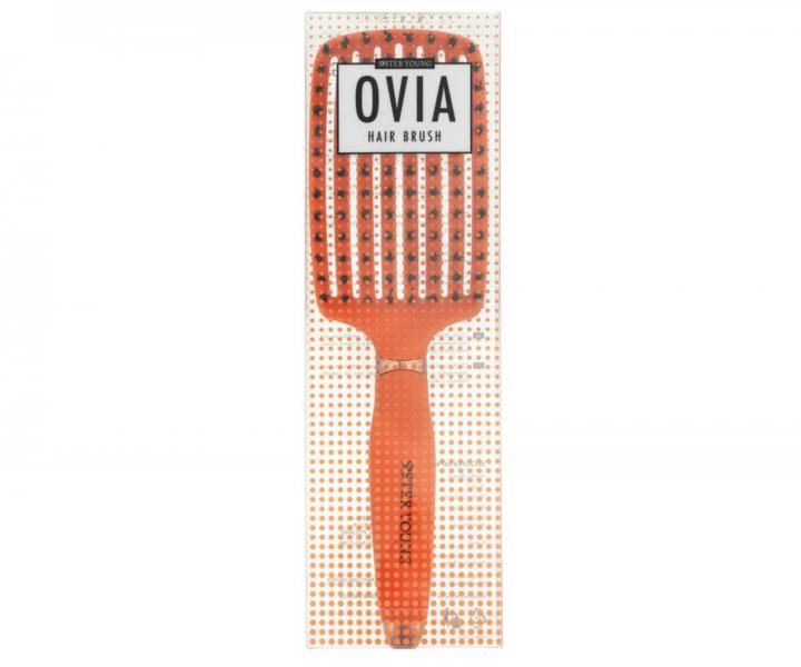 Kart�� na roz�es�v�n� a fouk�n� vlas� s kan��mi a nylonov�mi �t�tinami Sister Young Ovia Hair Brush - oran�ov�
