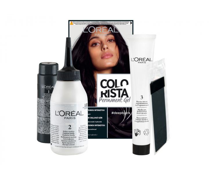 Permanentn barva na vlasy Loral Colorista Permanent Gel Deep Black - ern