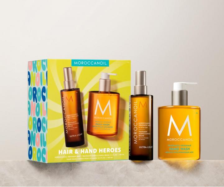 D�rkov� sada lehk� olejov� p��e ve spreji Moroccanoil Treatment Mist Light Hair & Hand Heroes + tekut� m�dlo Moroccanoil zdarma