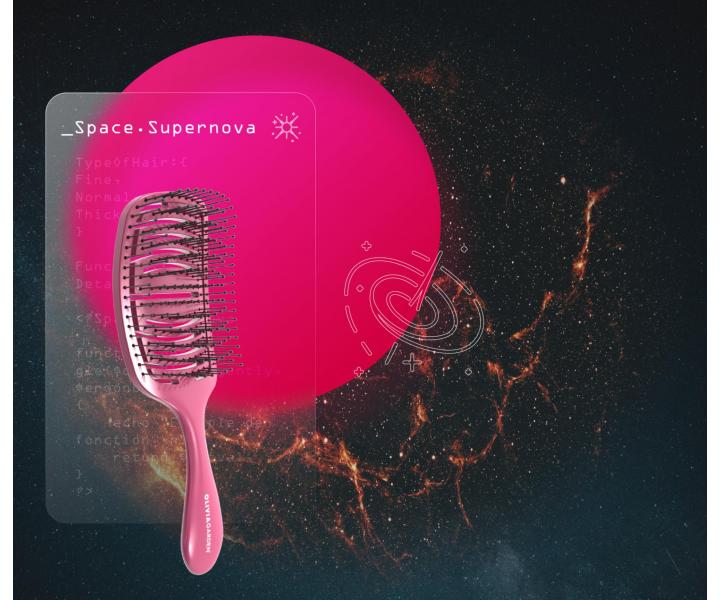 Kartáč pro normální vlasy Olivia Garden iDetangle Medium Space Edition Supernova - metalicky růžový