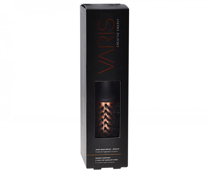 Dřevěný kulatý foukací kartáč s kančími a nylonovými štětinami Varis Boar Brush Medium - 33 mm
