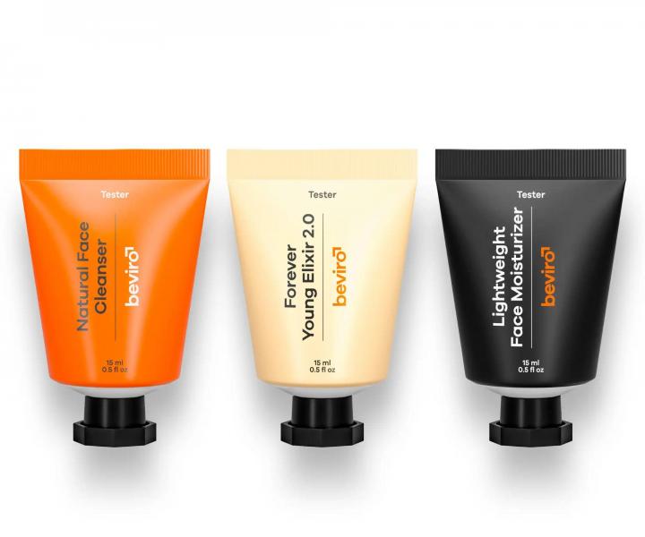 Testovací sada péče o pleť pro muže Beviro Discovery Skincare Set - 3x15 ml