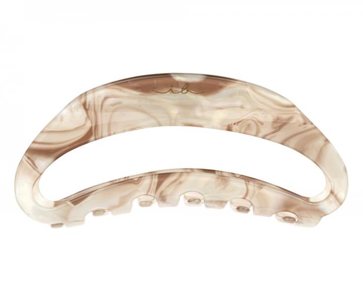 Velký skřipec do vlasů Invisibobble Clipstar XL Amber Glow - béžovo-hnědý s jantarovým designem