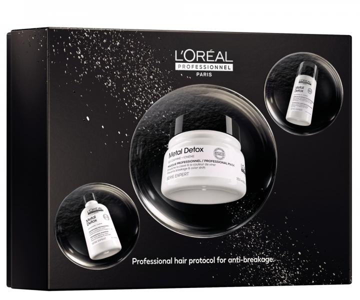 D�rkov� sada pro barven� a po�kozen� vlasy Lor�al Professionnel Serie Expert Metal Detox Trio