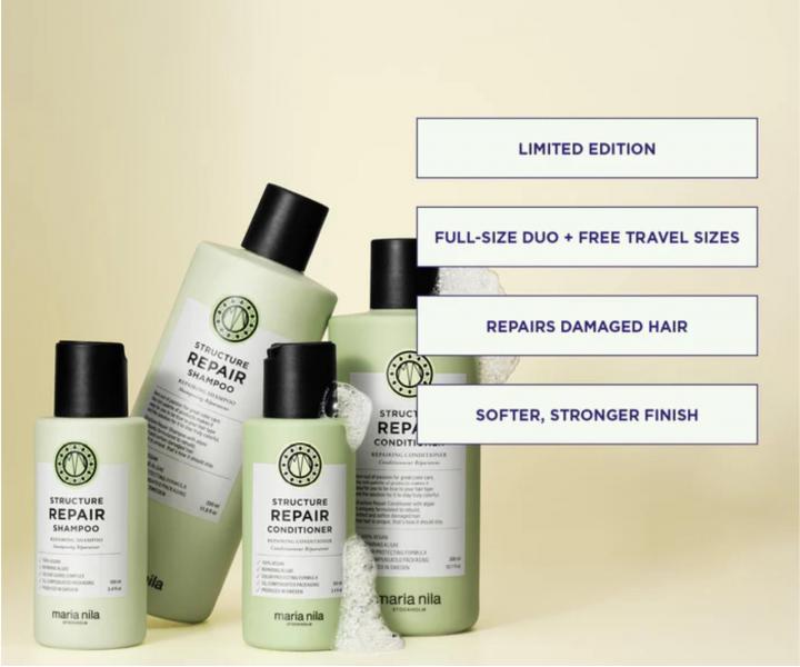 D�rkov� sada pro such� a po�kozen� vlasy Maria Nila Structure Repair Beauty Bag + kosmetick� ta�ka zdarma