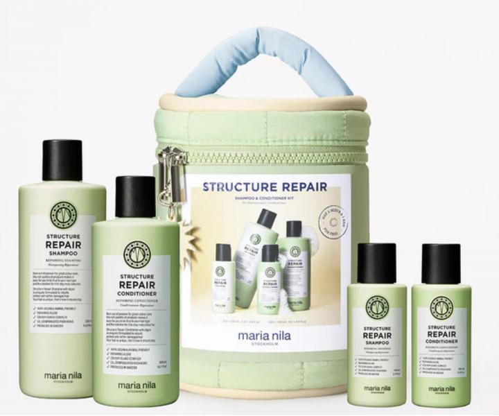 D�rkov� sada pro such� a po�kozen� vlasy Maria Nila Structure Repair Beauty Bag + kosmetick� ta�ka zdarma