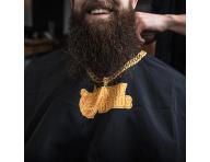 Barber pláštěnka Angry Beards 154 x 138 cm - černá s potiskem