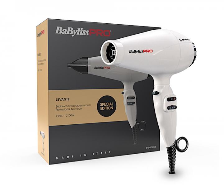 Profesionální fén na vlasy BaByliss Pro Levante Ionic BAB6950WIE - 2100 W, bílý
