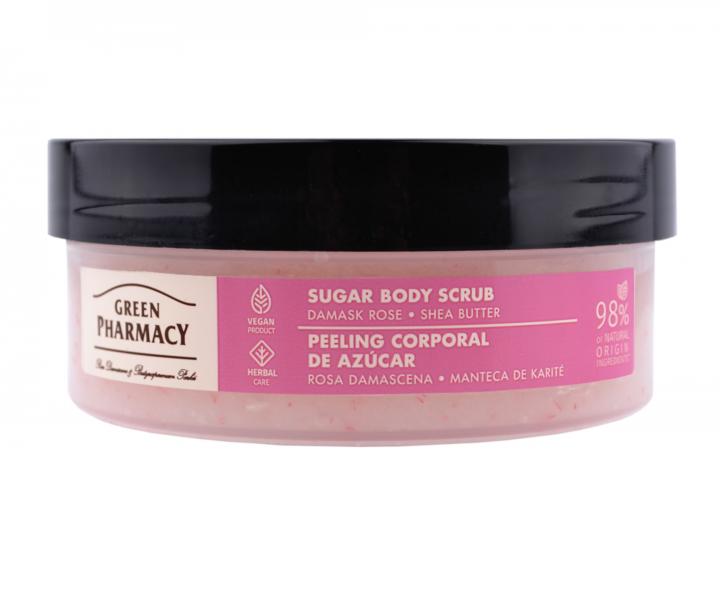 Cukrový tělový peeling s damašskou růží a bambuckým máslem Green Pharmacy Body Scrub - 200 ml