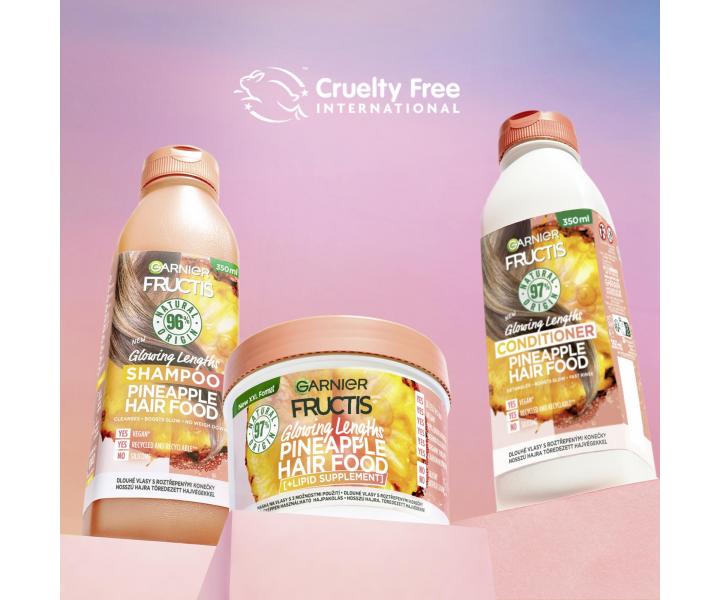 Rozjasňující maska pro dlouhé vlasy Garnier Fructis Pineapple Hair Food 3 Usages Mask - 400 ml