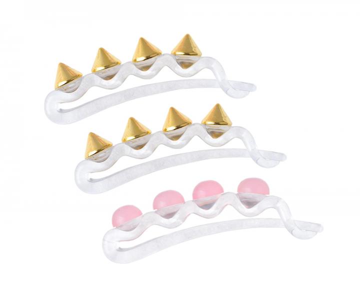 Sada spirálové gumičky s mašlí a ozdobných sponek Invisibobble Wrapstar and Waver Sauvage Beauty