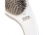 Kartáč na rozčesávání vlasů s nylonovými a kančími štětinami Olivia Garden Curve - stříbrný