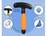 Oboustrann� vy�es�vac� h�eben na zv��ec� srst Wahl Professional Double Row Rake 58443 - oran�ov�