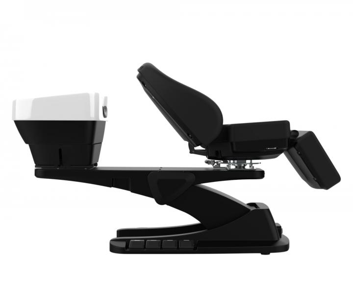 Luxusn� kade�nick� elektricky polohovateln� myc� box s oto�n�m k�eslem SilverFox 6001B - �ern�, b�l� umyvadlo