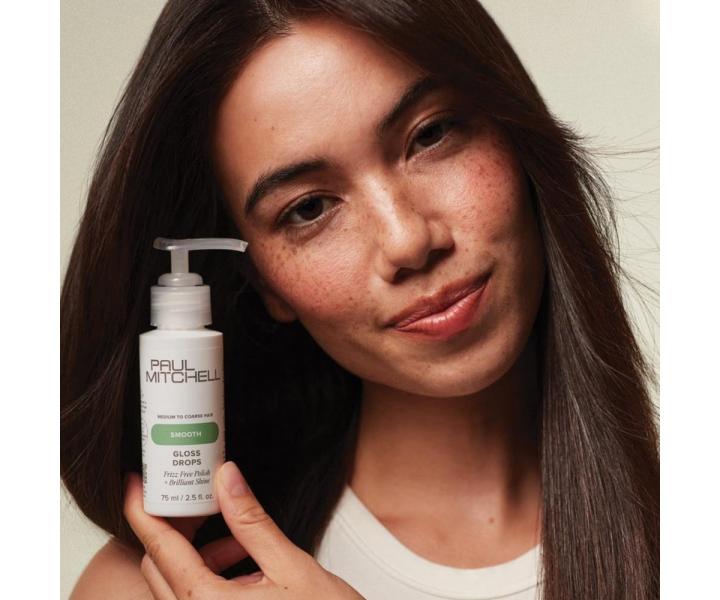 S�rum pro z��iv� lesk a uhlazen� st�edn� hrub�ch a� hrub�ch vlas� Paul Mitchell Smooth Gloss Drops - 75 ml