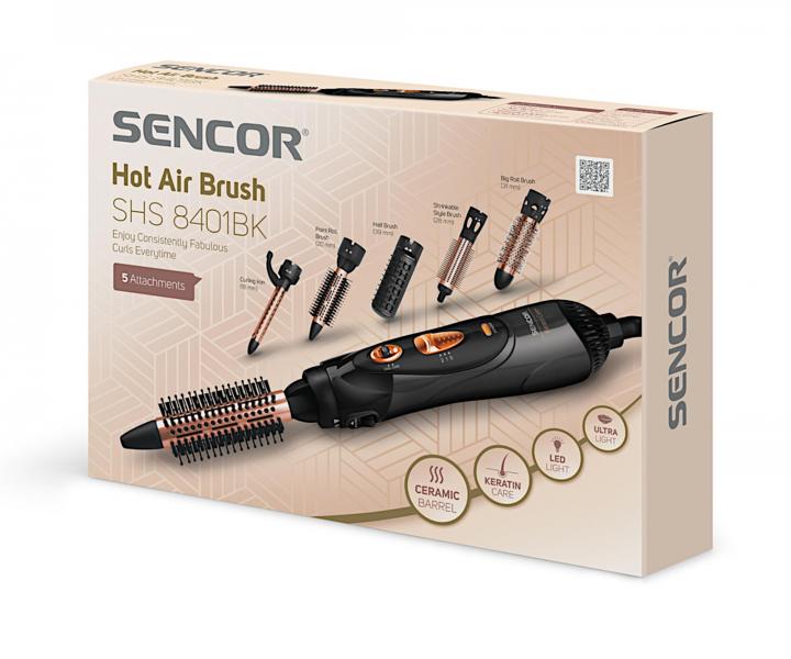 Horkovzdušný kartáč na vlasy Sencor SHS 8401BK - 1000 W, černý