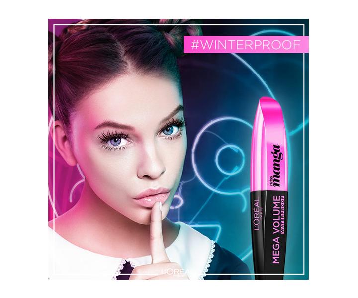 Řasenka Mega Volume Waterproof Miss Manga Loréal Paris - 8,5 ml