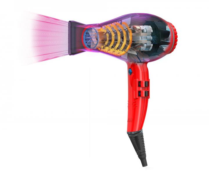 Profesionální fén na vlasy Parlux Alyon Air Ionizer Tech - 2250 W, červený