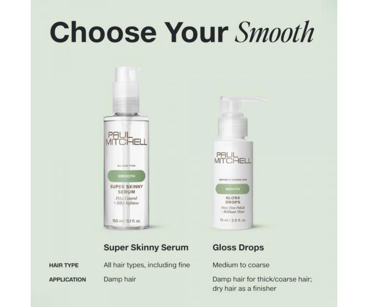 S�rum pro z��iv� lesk a uhlazen� st�edn� hrub�ch a� hrub�ch vlas� Paul Mitchell Smooth Gloss Drops - 75 ml