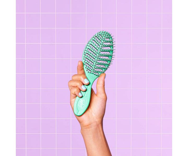 Kartáč na rozčesávání a foukání vlasů z organického materiálu Wet Brush Speed Dry Go Green - zelený