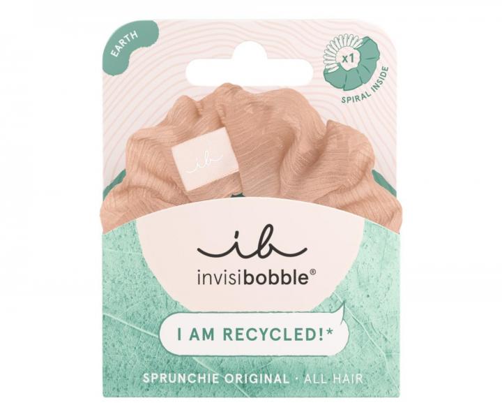 Ozdobná spirálová gumička z recyklovaného materiálu Invisibobble Sprunchie Recycling Rocks - pudrová